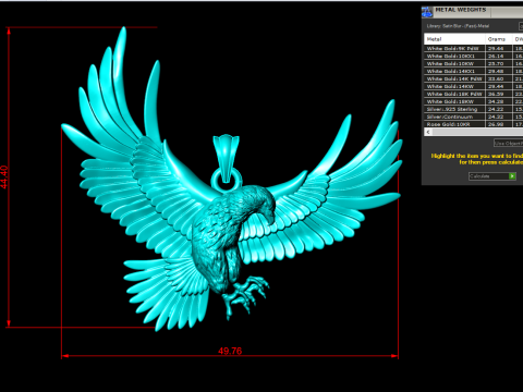 Eagle pendant - Mens pendant - N330 3Dプリントモデル