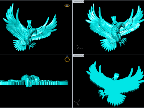 Eagle pendant - Mens pendant - N330 3Dプリントモデル