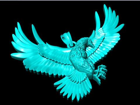 Eagle pendant - Mens pendant - N330 3Dプリントモデル