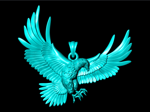 Eagle pendant - Mens pendant - N330 3Dプリントモデル