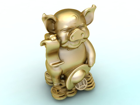 Pig souvenir jewelry - Pig statue - N930 3D 打印模型