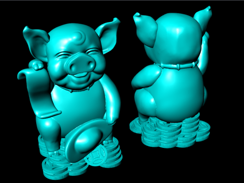 Pig souvenir jewelry - Pig statue - N930 3Dプリントモデル