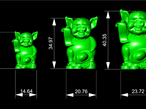 Pig souvenir jewelry - Pig statue - N930 3D Print Model