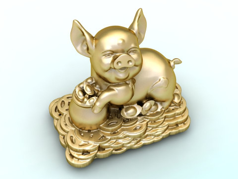 Pig souvenir jewelry - Pig statue - N937 3D 프린트 모델