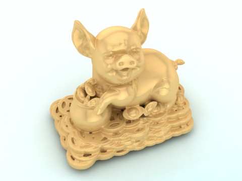 Pig souvenir jewelry - Pig statue - N937 3D Принт Модель