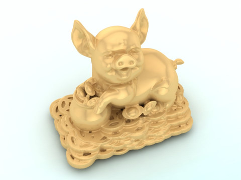 Pig souvenir jewelry - Pig statue - N937 3D Принт Модель