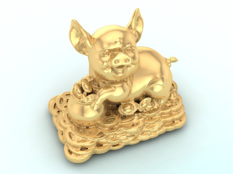 Pig souvenir jewelry - Pig statue - N937 3D Принт Модель