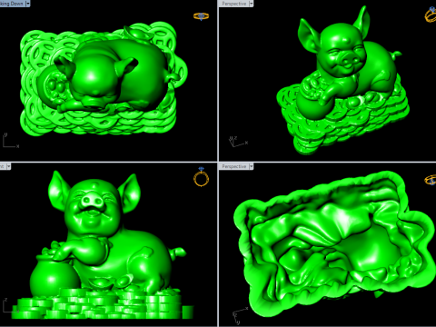 Pig souvenir jewelry - Pig statue - N937 3D Принт Модель