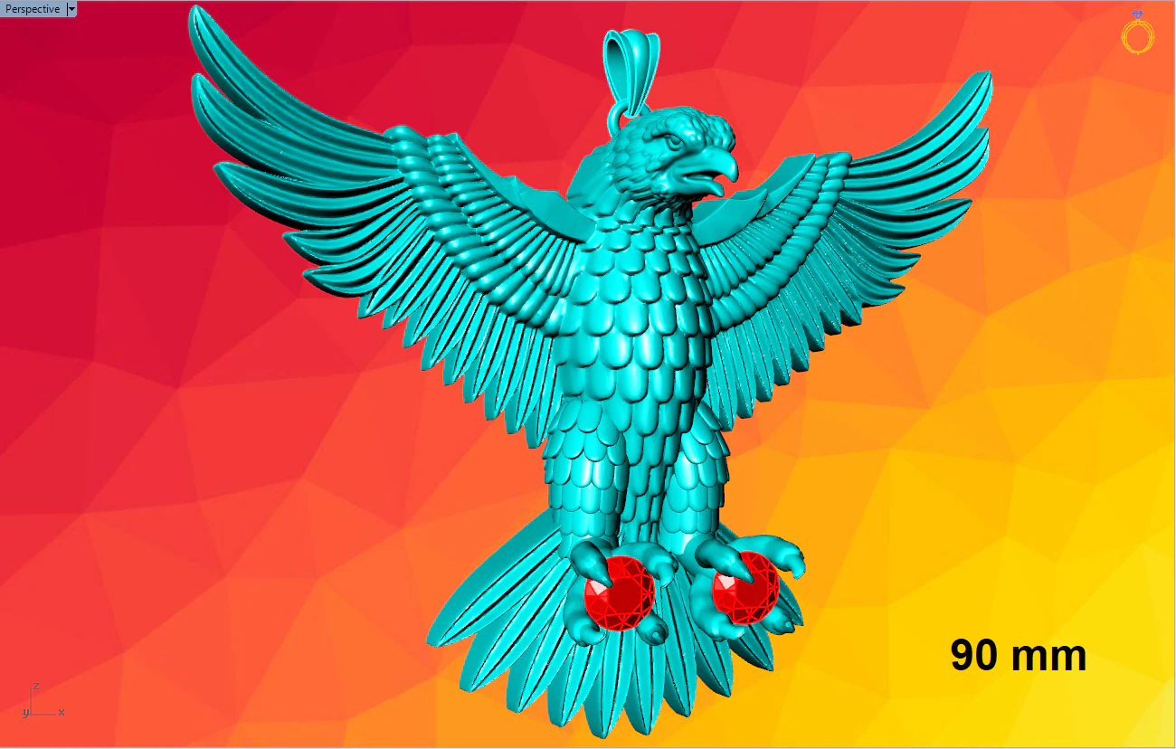 Eagle pendant - Mens pendant - 90mm - N916915 3D Print Model .c4d .max .obj .3ds .fbx .stl .blend 