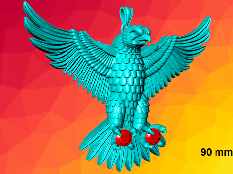 Eagle pendant - Mens pendant - 90mm - N916915 Model Cetak 3D