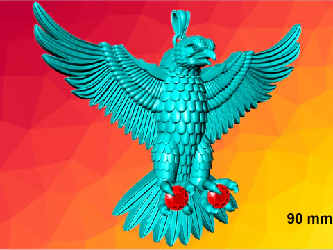 Eagle pendant - Mens pendant - 90mm - N916915 3D Print Model