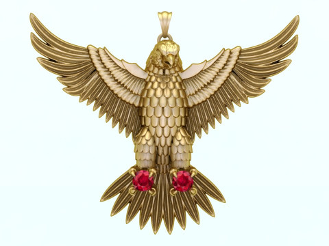 Eagle pendant - Mens pendant - 90mm - N916915 3D Принт Модель