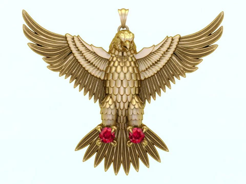Eagle pendant - Mens pendant - 90mm - N916915 3D Print Model
