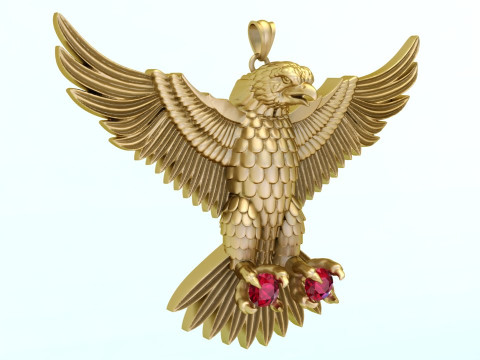 Eagle pendant - Mens pendant - 90mm - N916915 3D Принт Модель
