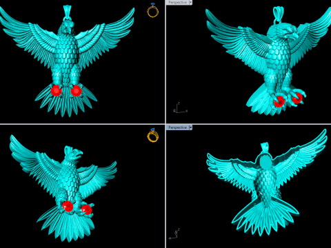 Eagle pendant - Mens pendant - 90mm - N916915 3D Принт Модель