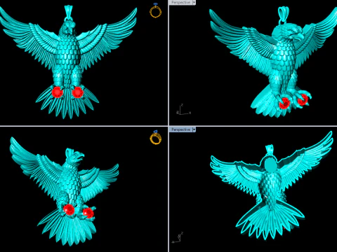 Eagle pendant - Mens pendant - 90mm - N916915 3D Print Model