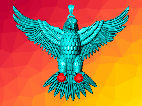 Eagle pendant - Mens pendant - 90mm - N916915 3D Принт Модель