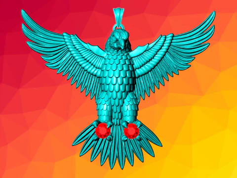 Eagle pendant - Mens pendant - 90mm - N916915 3D Print Model