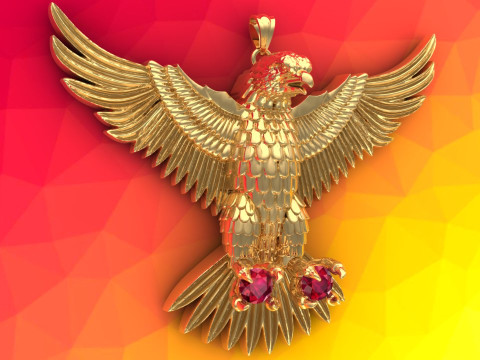 Eagle pendant - Mens pendant - 90mm - N916915 3D Принт Модель