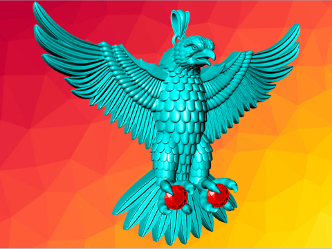 Eagle pendant - Mens pendant - 90mm - N916915 3D Принт Модель