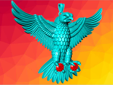 Eagle pendant - Mens pendant - 90mm - N916915 3D Print Model
