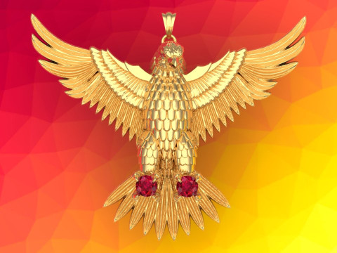 Eagle pendant - Mens pendant - 90mm - N916915 3D Принт Модель
