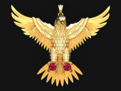 Eagle pendant - Mens pendant - 90mm - N916915 3D Принт Модель