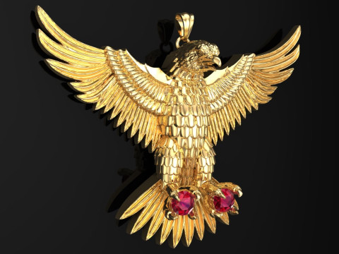 Eagle pendant - Mens pendant - 90mm - N916915 3D Принт Модель