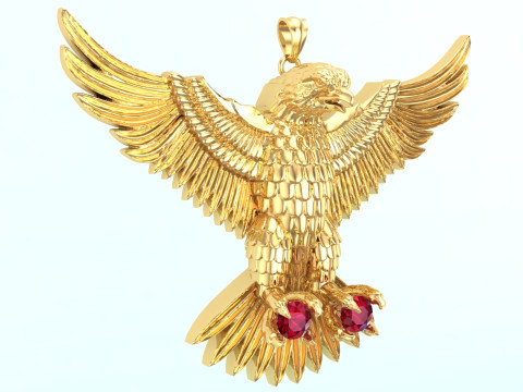 Eagle pendant - Mens pendant - 90mm - N916915 3D Принт Модель