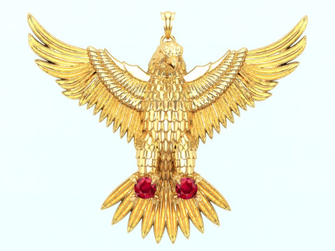 Eagle pendant - Mens pendant - 90mm - N916915 3D Принт Модель