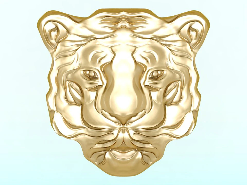 Tigers face for jewelry - Tiger for jewelry - N842 3D Print Model .c4d .max .obj .3ds .fbx .stl .blend 