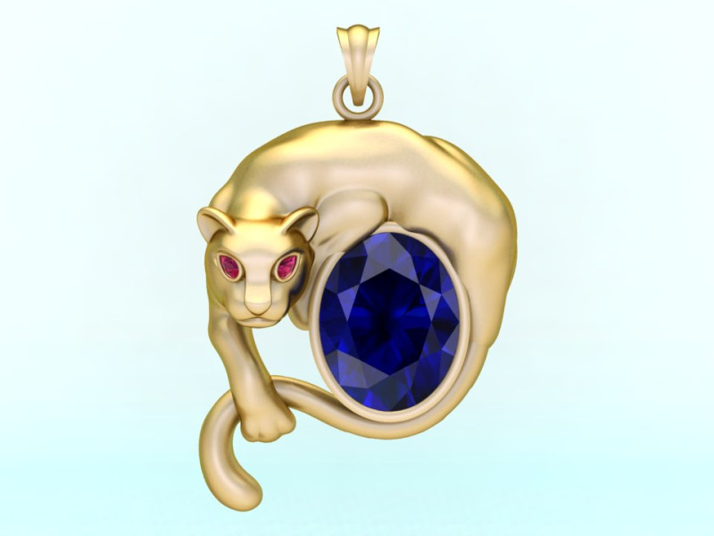 Leopard pendant - Mens Pendants - N851 Modello di stampa 3D .c4d .max .obj .3ds .fbx .stl .blend 