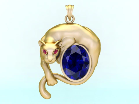 Ciondolo leopardo - Ciondoli da uomo - N851 Modello di stampa 3D