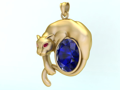 Leopard pendant - Mens Pendants - N851 Modello di stampa 3D