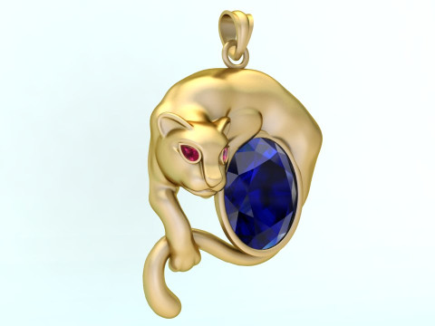 Leopard pendant - Mens Pendants - N851 Modello di stampa 3D