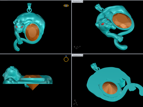 Leopard pendant - Mens Pendants - N851 Modello di stampa 3D