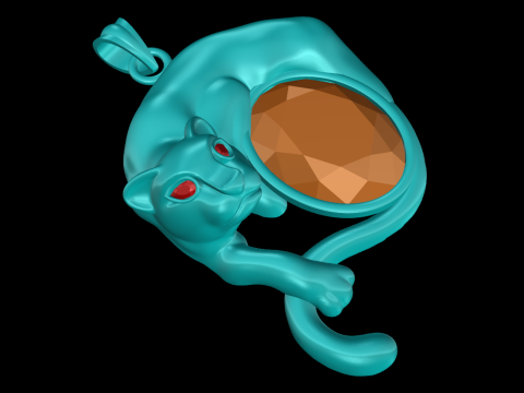 Leopard pendant - Mens Pendants - N851 Modello di stampa 3D