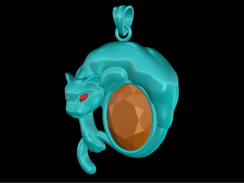 Leopard pendant - Mens Pendants - N851 Modello di stampa 3D