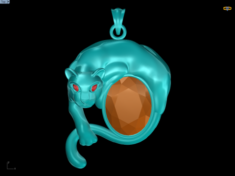 Leopard pendant - Mens Pendants - N851 Modello di stampa 3D