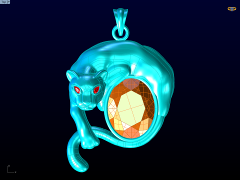 Leopard pendant - Mens Pendants - N851 Modello di stampa 3D
