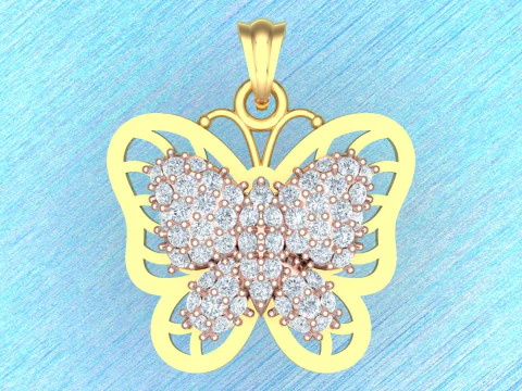 Butterfly pendant - Womens pendant - N916014 3D Print Model