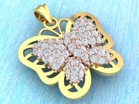 Butterfly pendant - Womens pendant - N916014 Modelo de impresión 3D