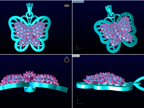 Butterfly pendant - Womens pendant - N916014 Modelo de impresión 3D