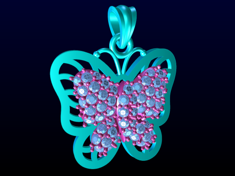 Butterfly pendant - Womens pendant - N916014 Modelo de impresión 3D