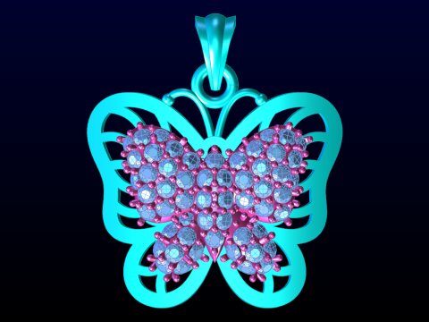 Butterfly pendant - Womens pendant - N916014 Modelo de impresión 3D