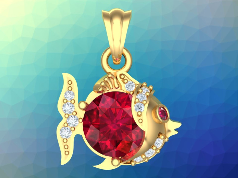 Fish pendant - Womens pendant - N916036 3D Print Model .c4d .max .obj .3ds .fbx .stl .blend 
