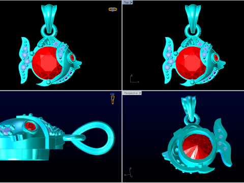 Fish pendant - Womens pendant - N916036 3D Print Model