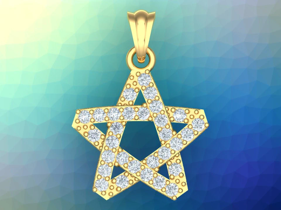 Five pointed star - Star pendant - Womens pendant - N916150 3D Print Model .c4d .max .obj .3ds .fbx .stl .blend