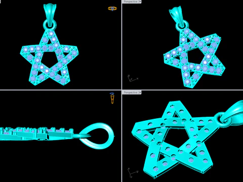 Five pointed star - Star pendant - Womens pendant - N916150 3D Print Model