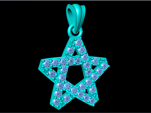 Five pointed star - Star pendant - Womens pendant - N916150 3D Принт Модель